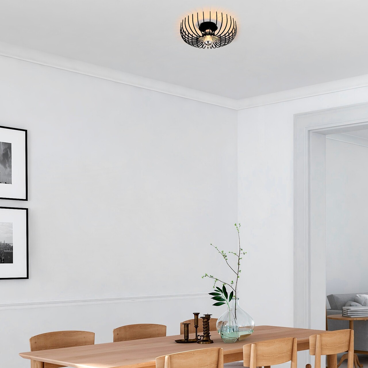 Lustra, Aspendos - N-641, Noor, 36 x 12 cm, 1 x E27, 40W, negru - imagine 7